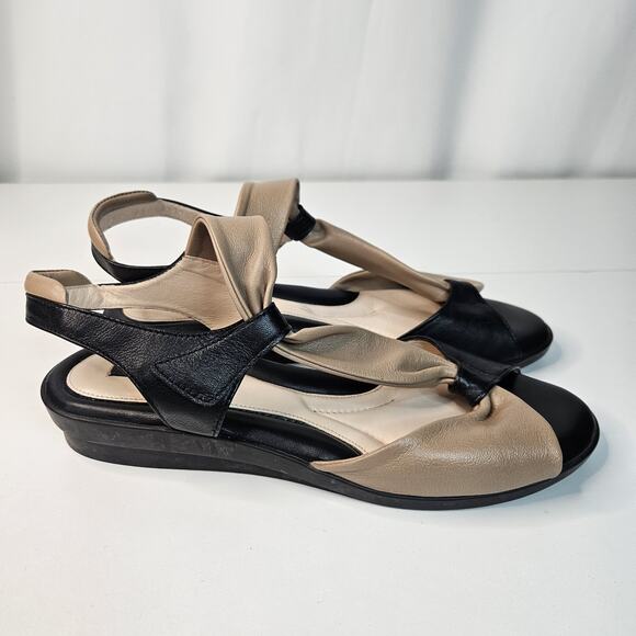 BeautiFeel Hailey Black Nude Leather Sandals Size 41 EU / 9.5 US - Picture 2 of 9